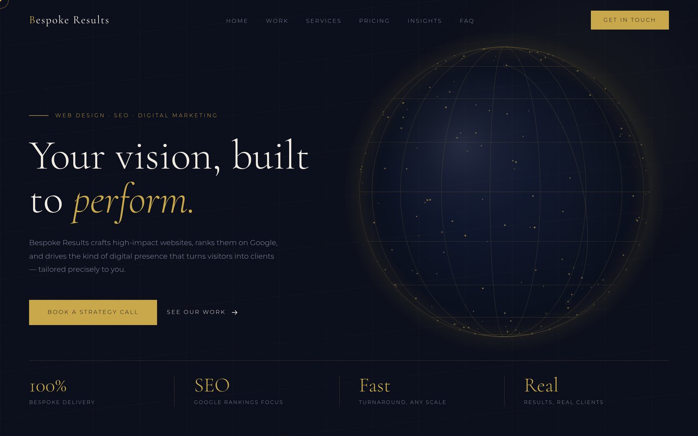 The Bespoke Results home page
